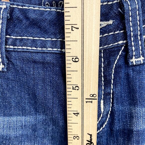 Miss Me Capri Jeans Women's Size 26 Blue Denim White Stitch Rhinestone JP6048P5 - Picture 13 of 14
